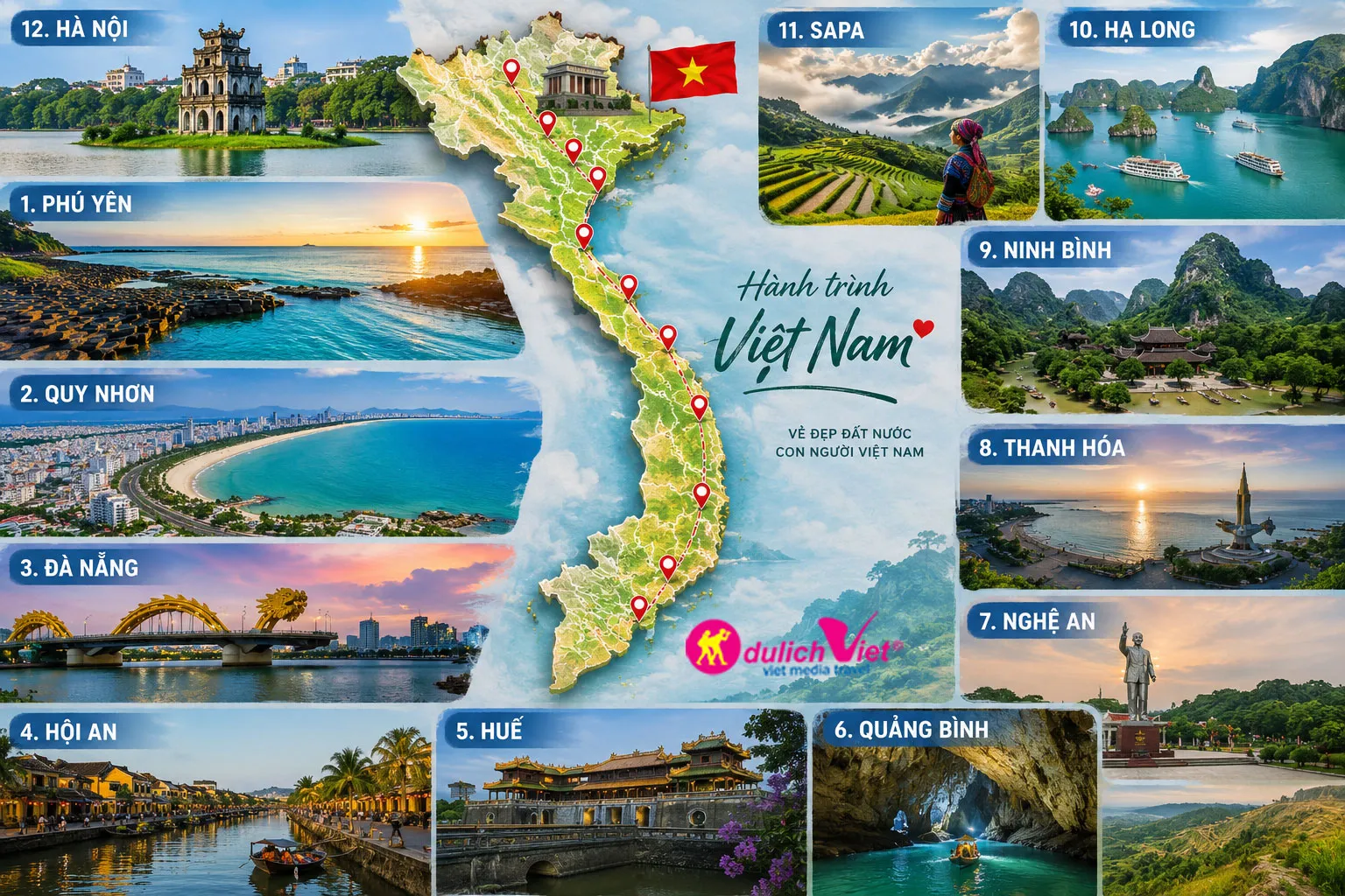 TOUR PHÚ YÊN - QUY NHƠN - ĐÀ NẴNG - HỘI AN - HUẾ - QUẢNG BÌNH - NGHỆ AN - THANH HÓA - NINH BÌNH - HẠ LONG - SAPA 12N11Đ | Tour Xuyên việt
