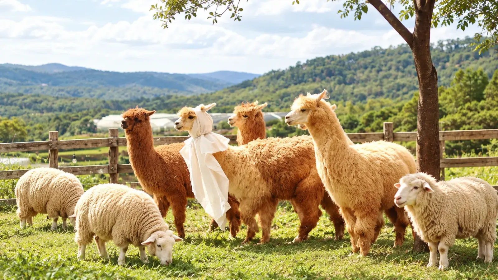 Alpaca và cừu trong không gian nông trại Chika Farm tại Đà Lạt