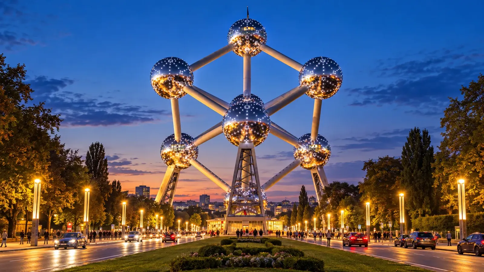 Atomium và cảnh quan đô thị Brussels trong hành trình du lịch Bỉ