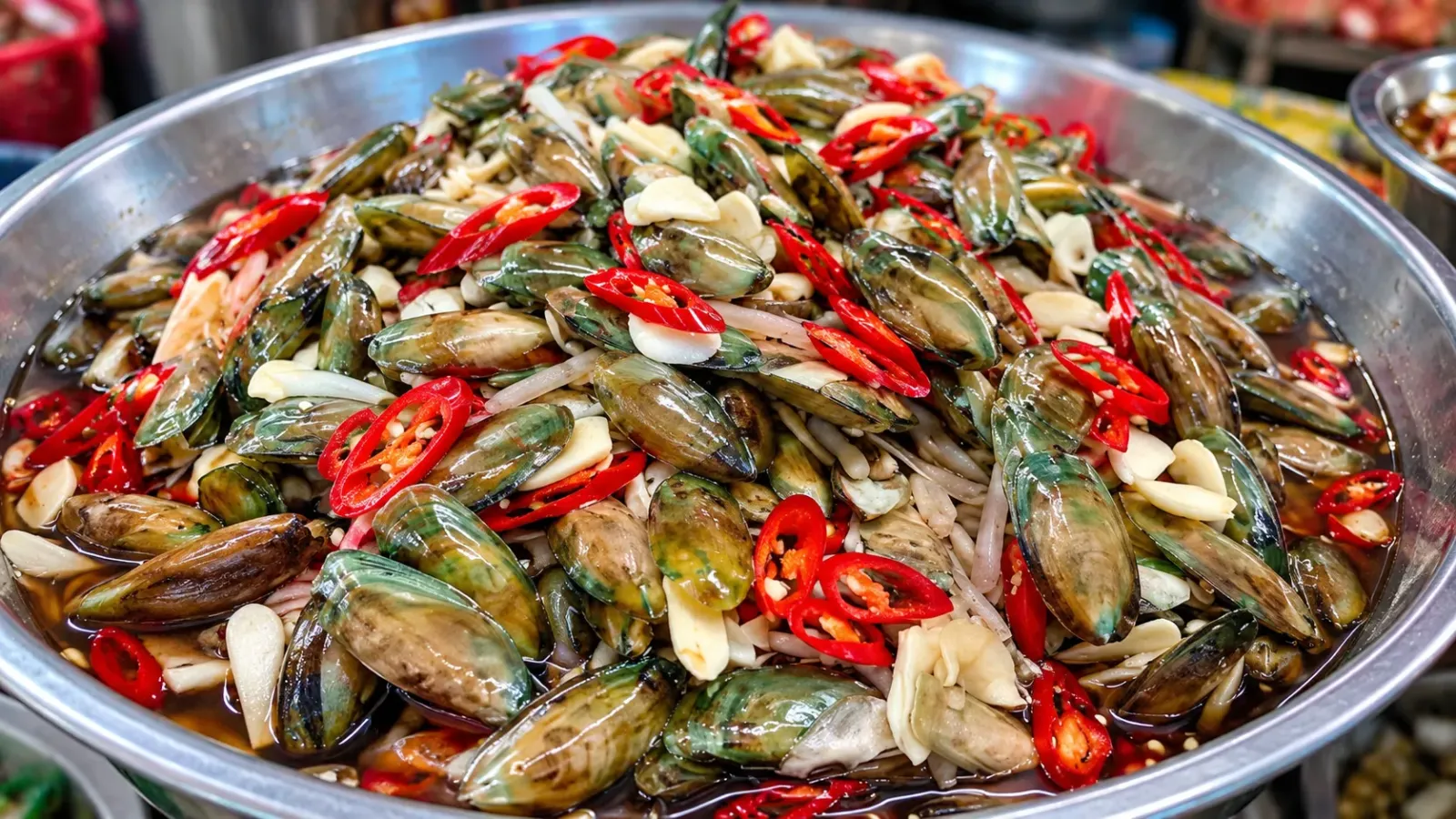 Món cà xỉu muối bày bán ở chợ Hà Tiên