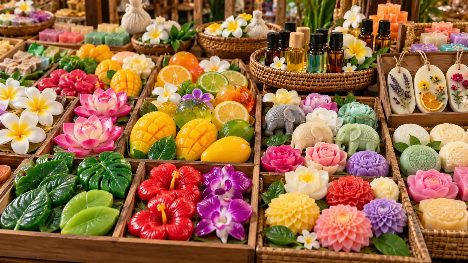 Các mẫu xà phòng Thái Lan tạo hình dùng làm quà lưu niệm