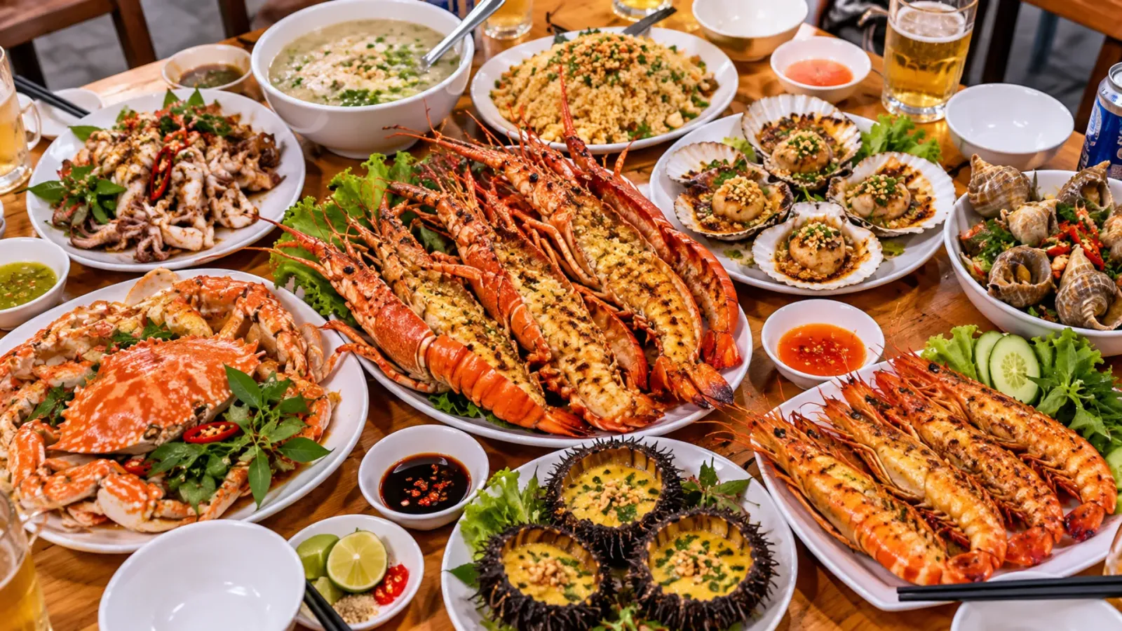 Các món hải sản và ẩm thực vùng biể tại đảo Bình Hưng