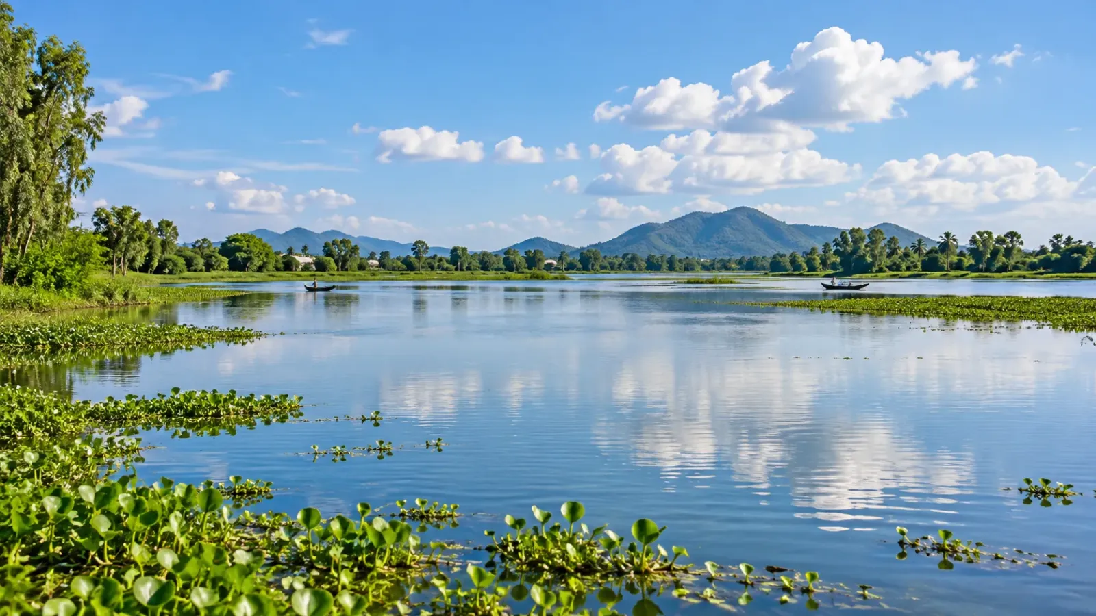 Cảnh mặt nước Búng Bình Thiên tại An Giang