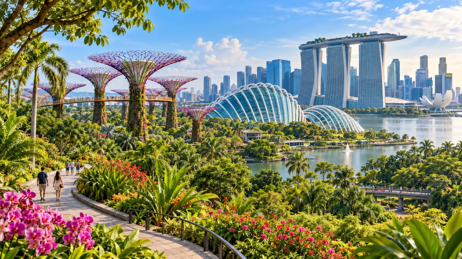 Cảnh quan điểm tham quan và không gian xanh tại Singapore