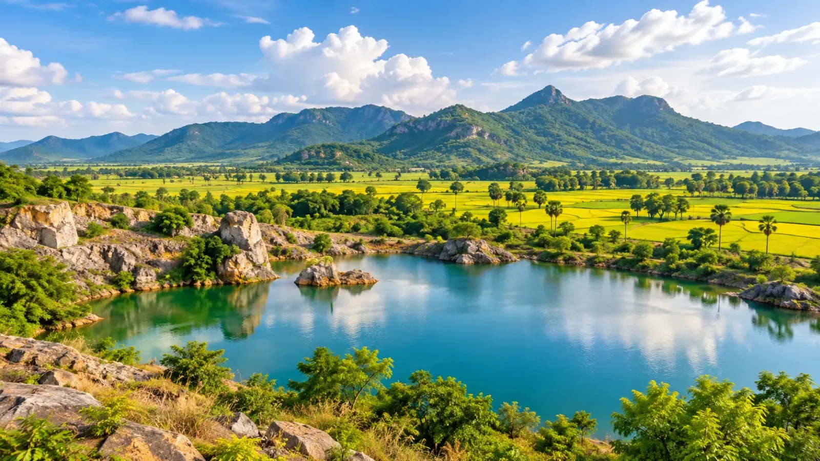 Cảnh quan khu vực Tà Pạ tại Tri Tôn An Giang