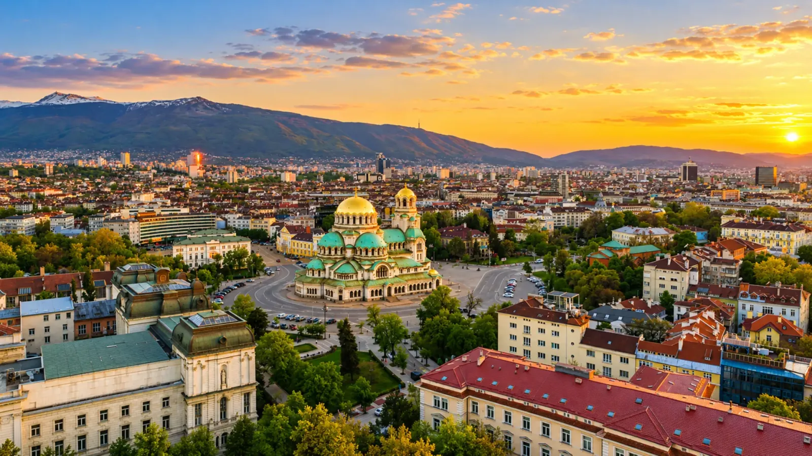 Cảnh quan kiến trúc đô thị tại thủ đô Sofia của Bulgaria
