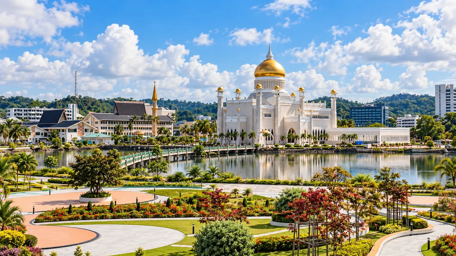 Cảnh quan minh họa cho chuyến du lịch Brunei