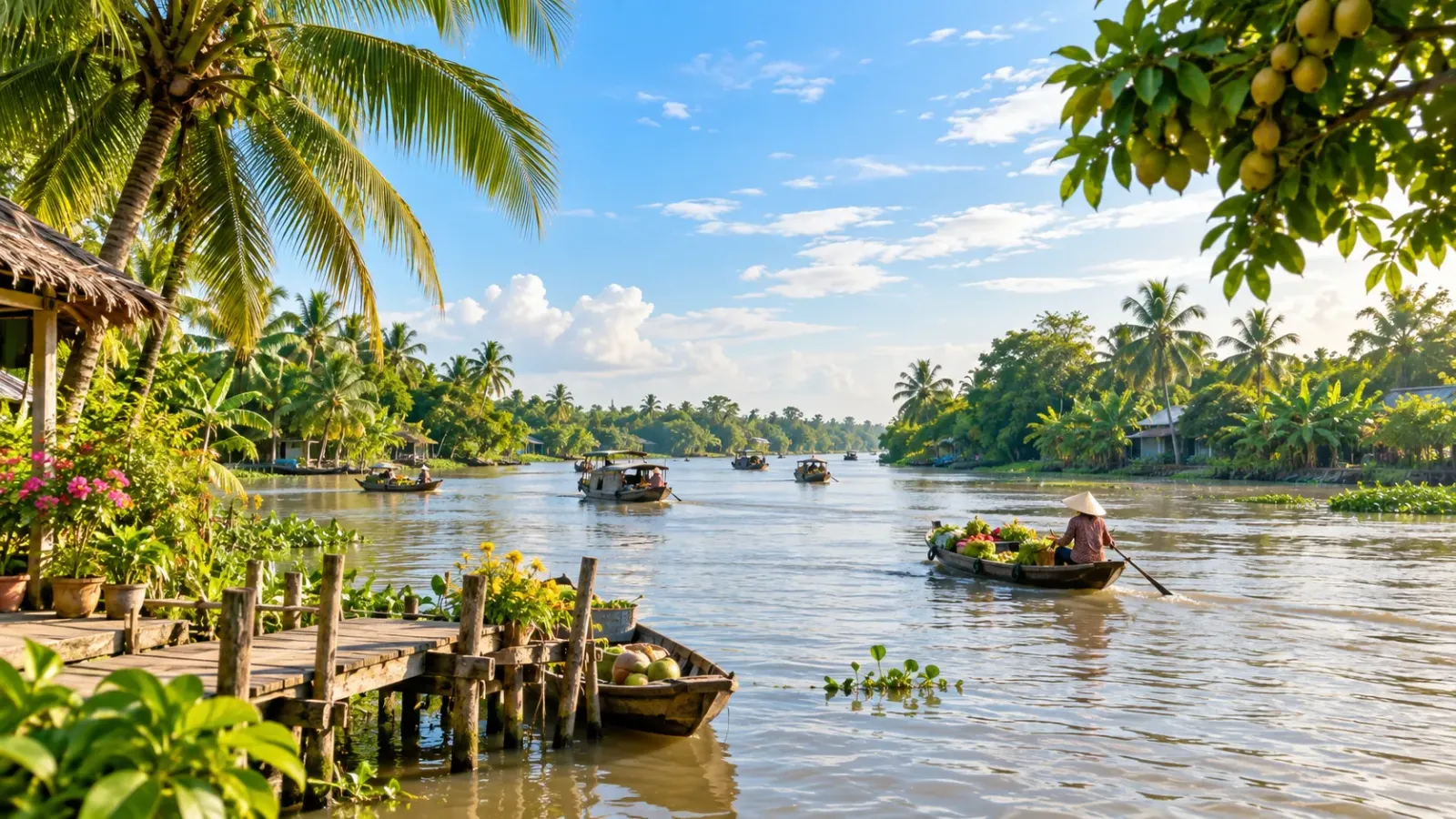 Cảnh quan sông nước và không gian du lịch miền Tây Nam Bộ