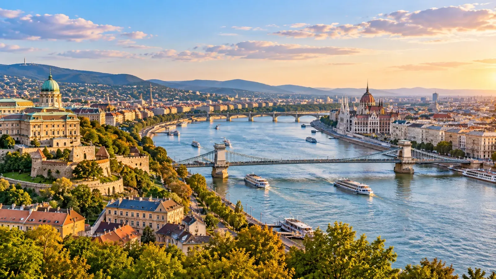 Cảnh quan thành phố Budapest Hungary bên sông Danube