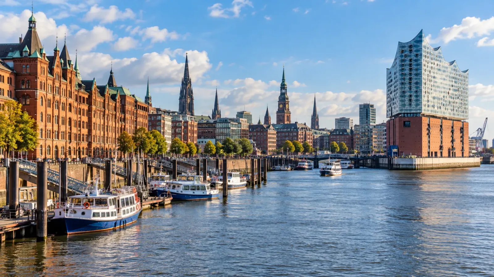Cảnh quan thành phố cảng Hamburg tại Đức