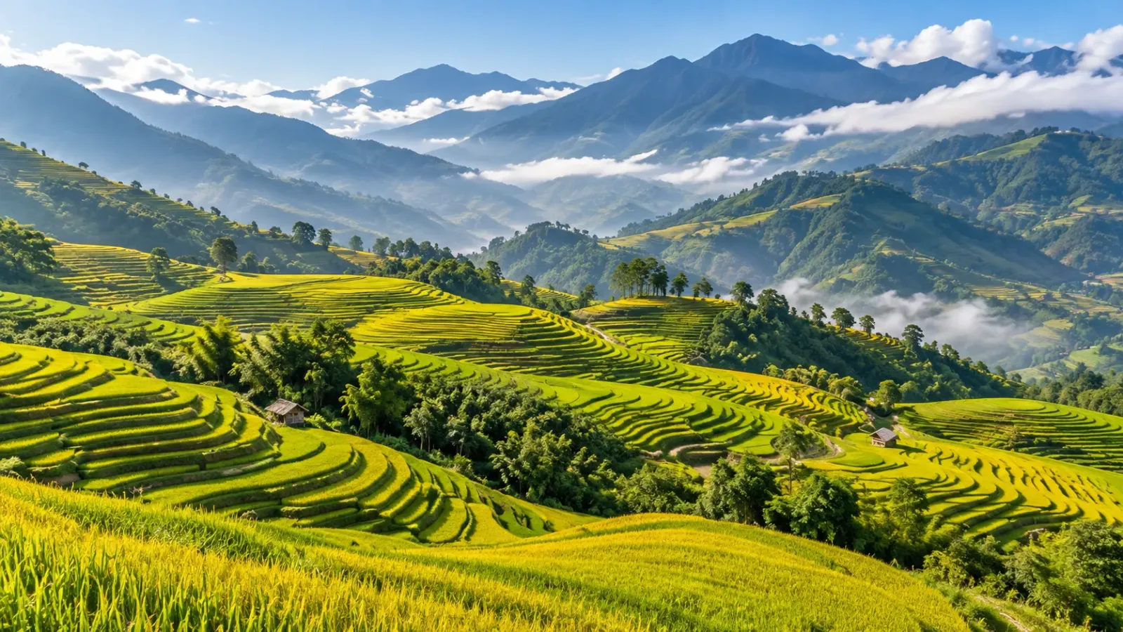 Cảnh quan vùng cao Y Tý với núi và ruộng bậc thang tại Lào Cai