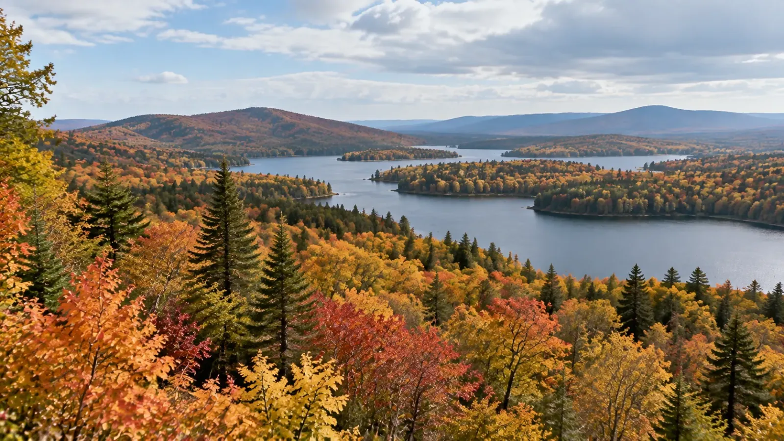 Cảnh sắc rừng cây chuyển vàng đỏ tại Canada vào mùa thu