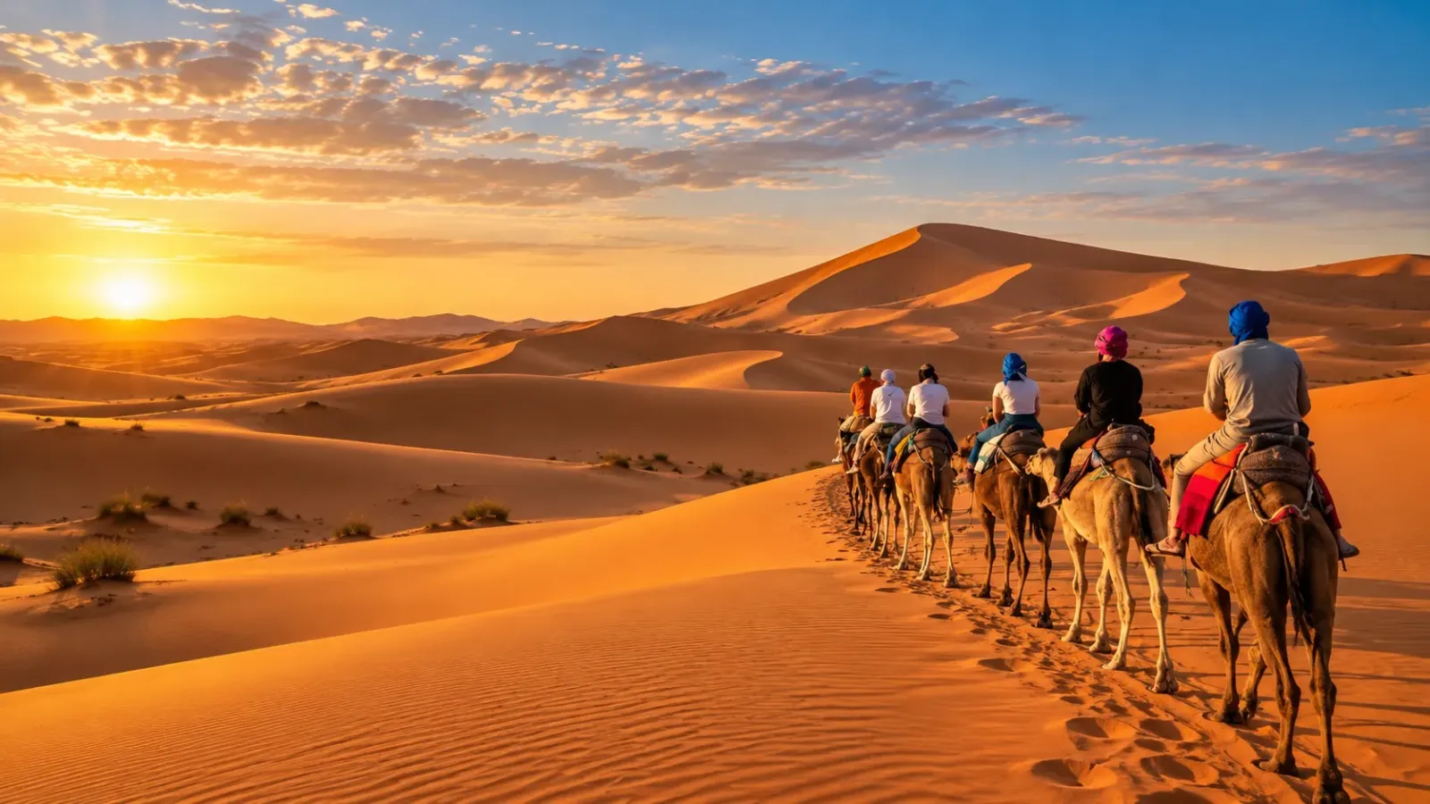Những cồn cát Erg Chebbi tại khu vực Merzouga thuộc sa mạc Sahara Maroc