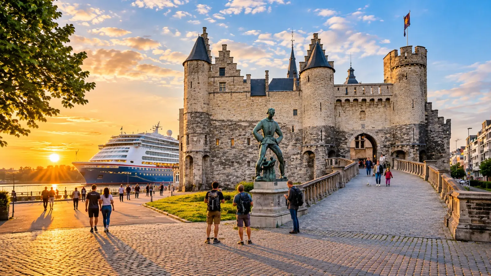 Công trình Het Steen bên bờ sông Scheldt tại thành phố Antwerp của Bỉ