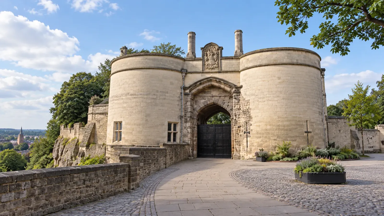 Công trình Nottingham Castle trên khu đồi đá tại thành phố Nottingham nước Anh