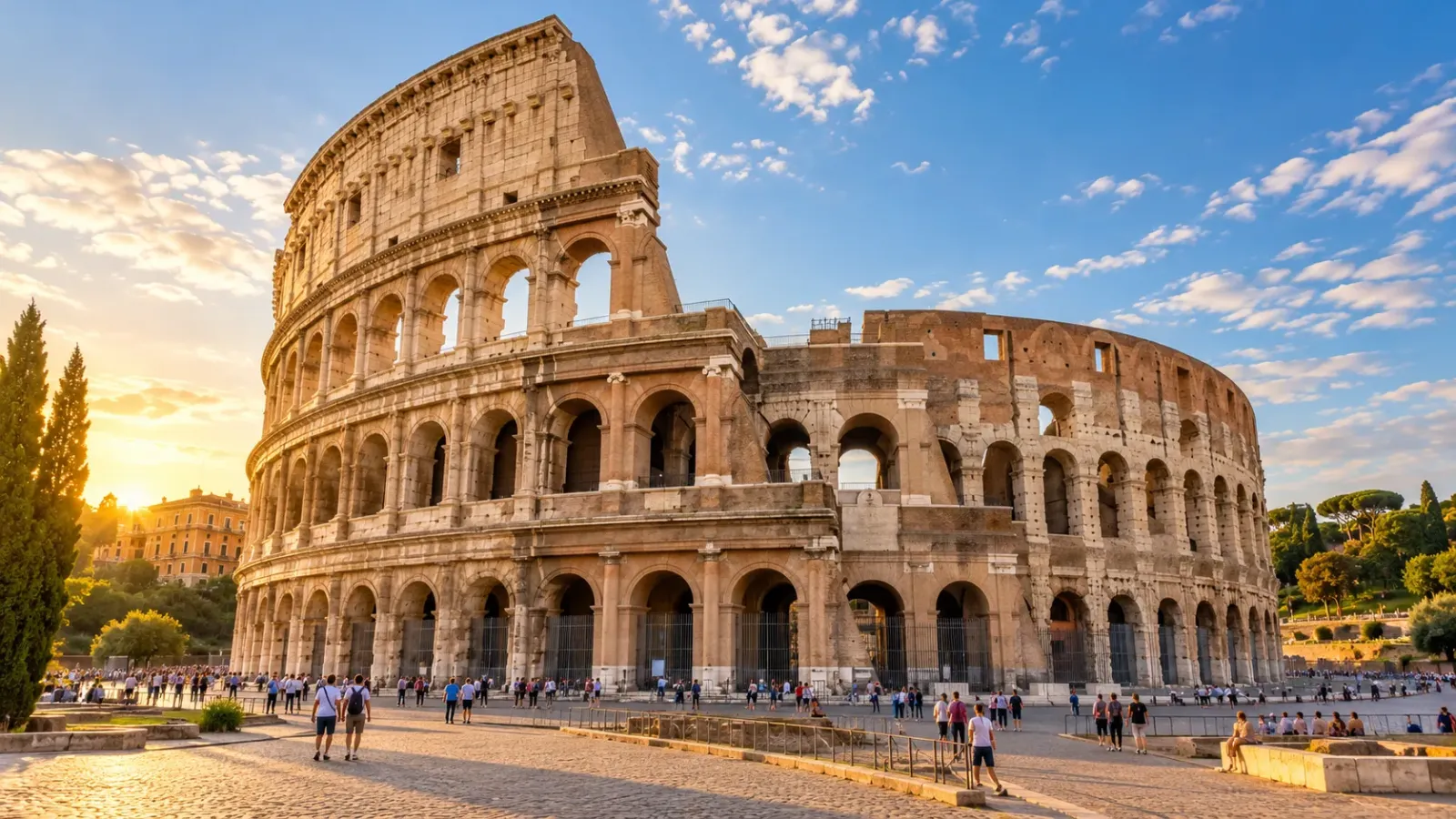 Đấu trường Colosseum và không gian kiến trúc lịch sử tại Rome nước Ý