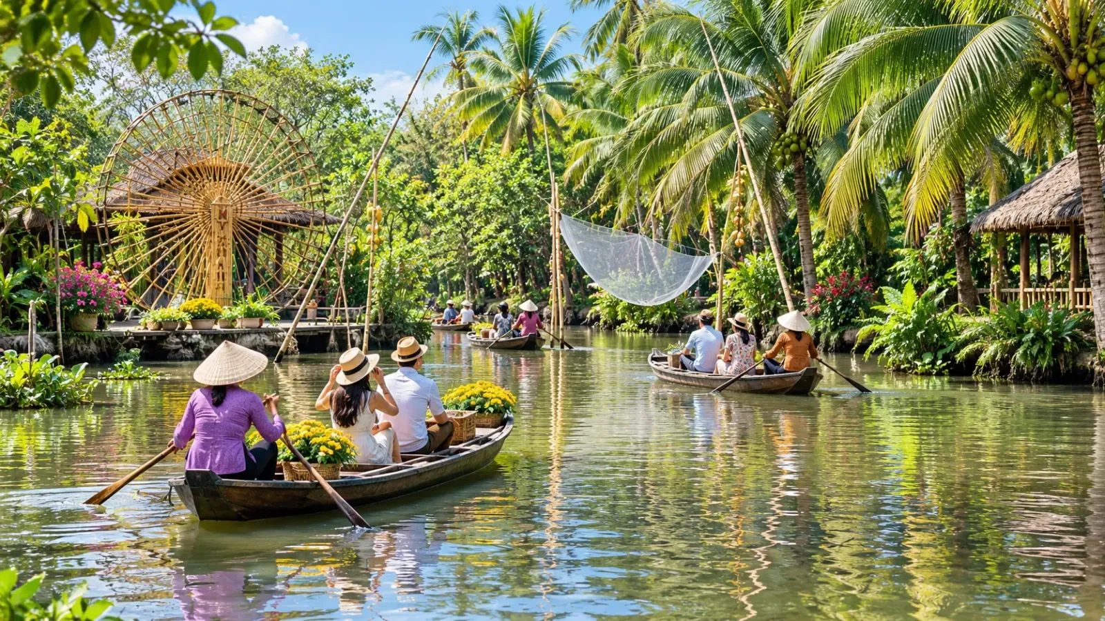 Hình ảnh khu du lịch Mỹ Khánh tại Cần Thơ với không gian tham quan miệt vườn