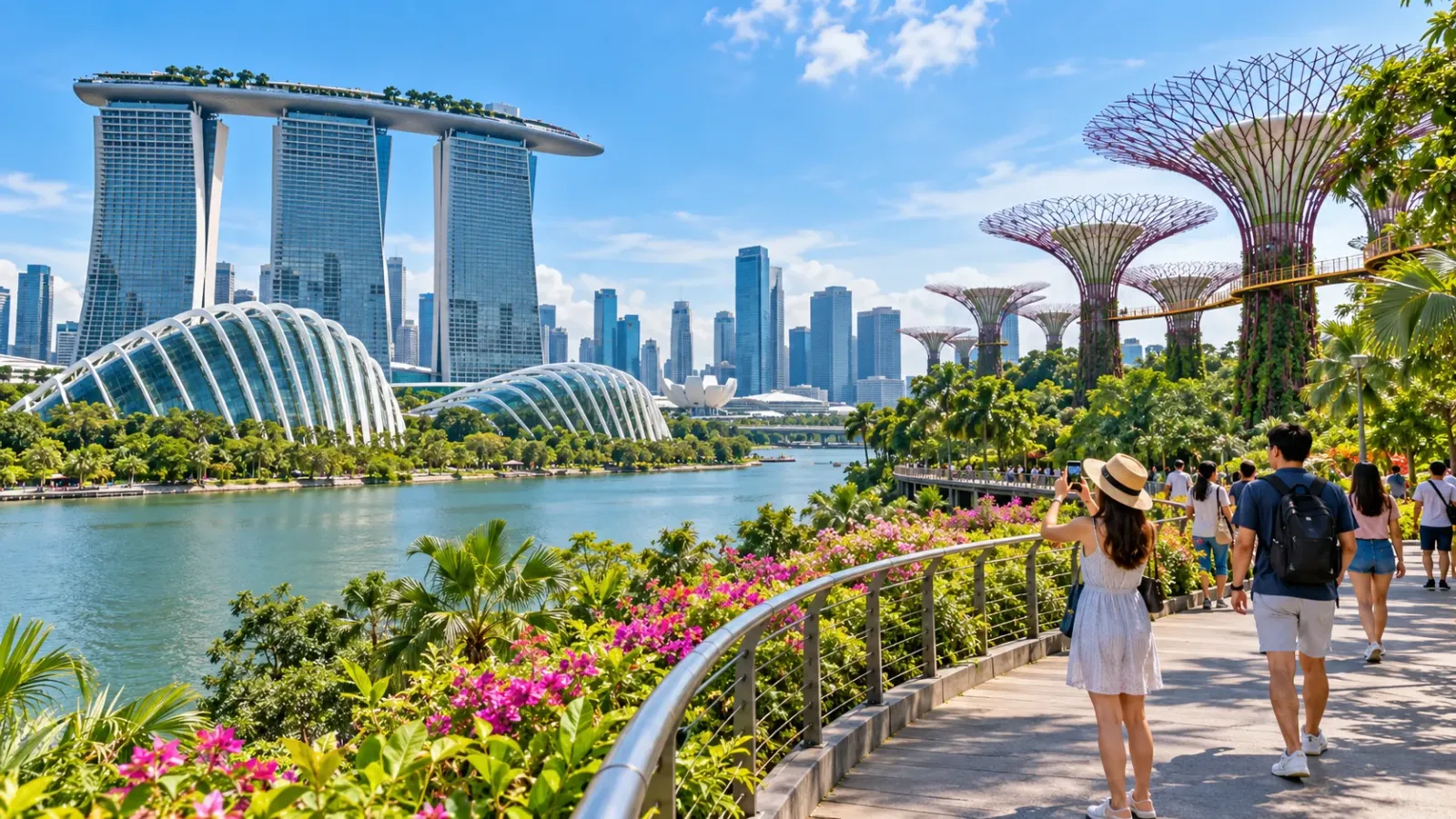 Hình ảnh minh họa cảnh quan và trải nghiệm tham quan Singapore