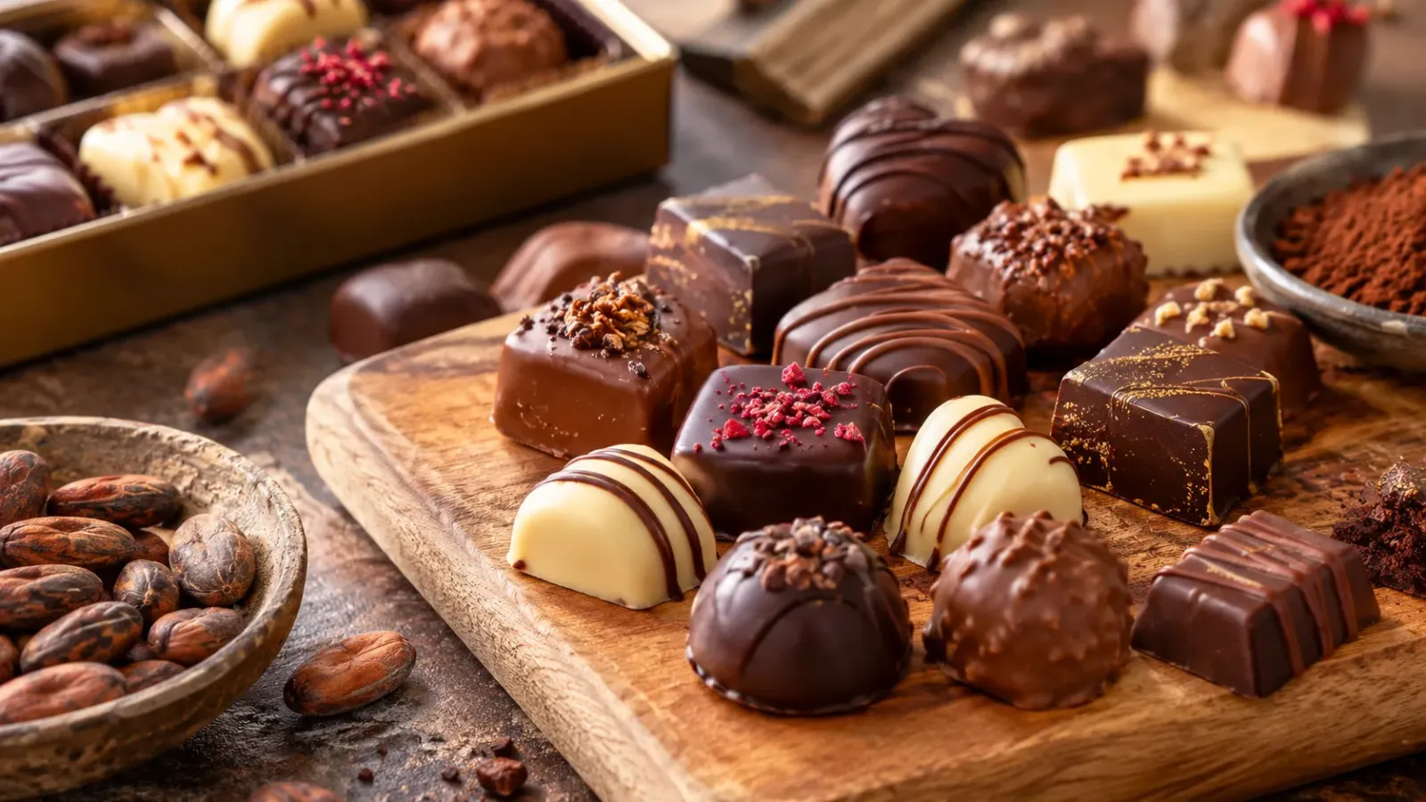Hình ảnh minh họa chocolate Bỉ trong hành trình khám phá văn hóa ẩm thực