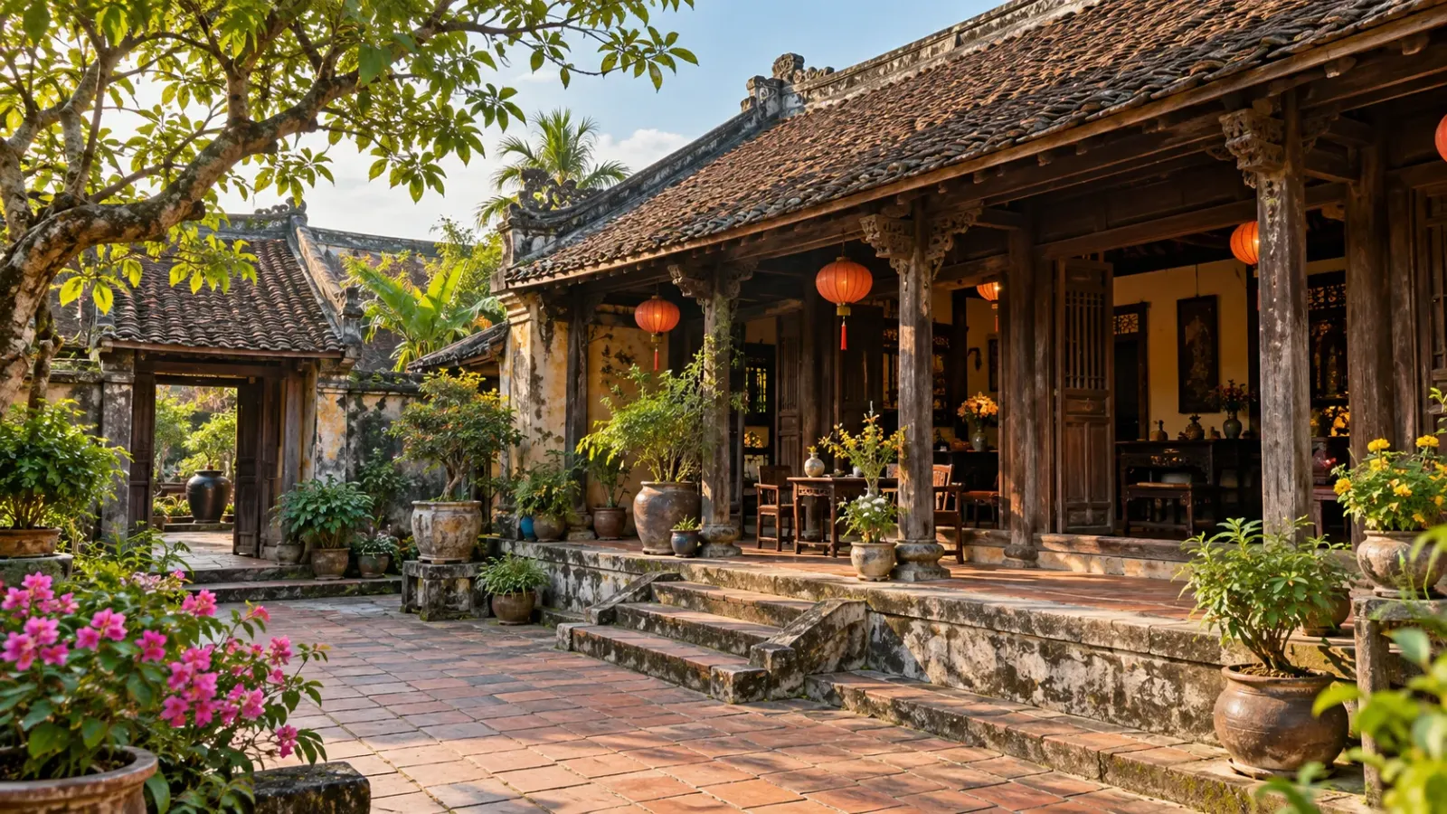 Hình ảnh minh họa kiến trúc nhà cổ trong bài khám phá những ngôi nhà cổ ở Việt Nam