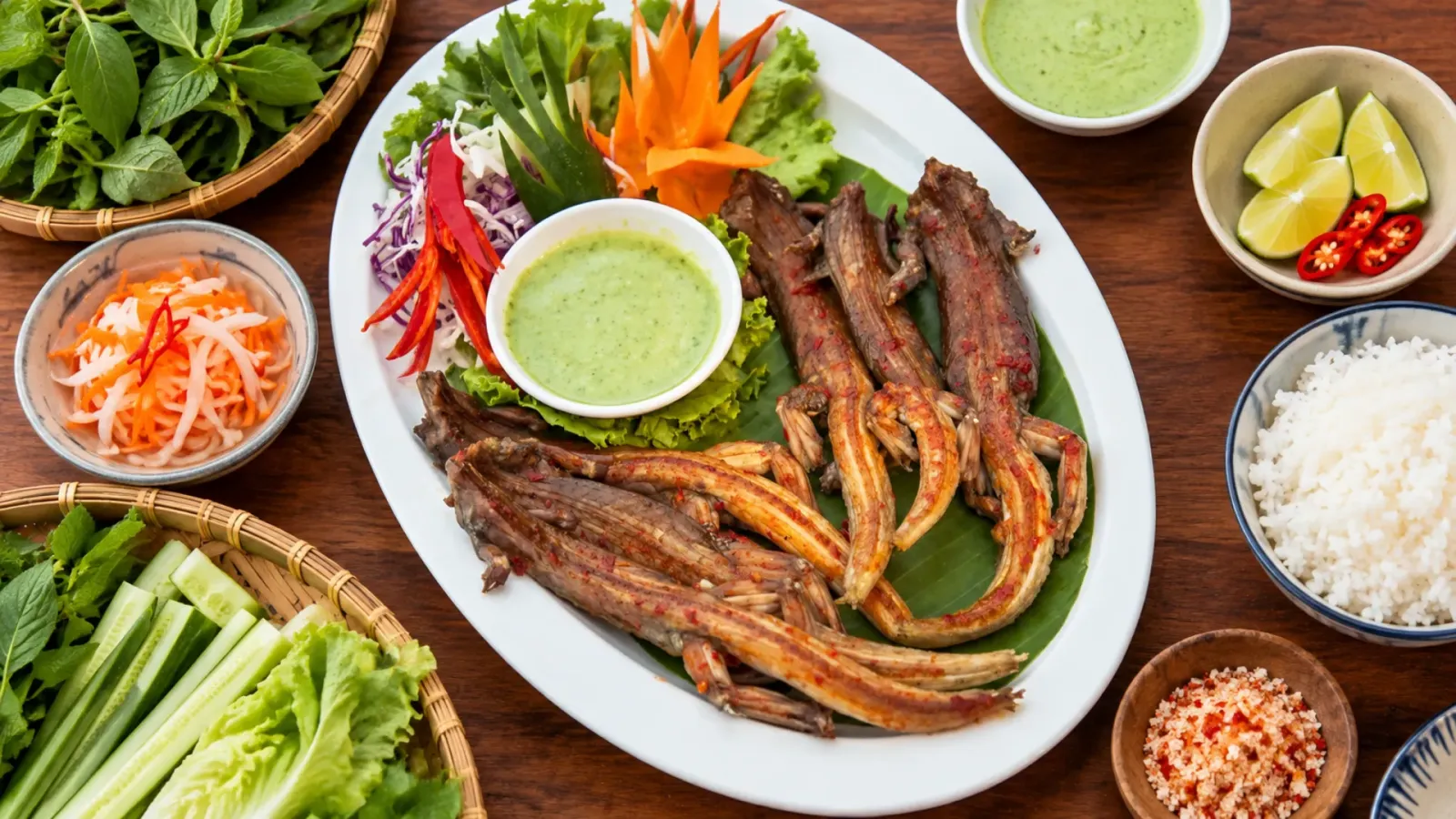 Hình ảnh món ăn chế biến từ dông, đặc sản được biết đến tại vùng Ninh Thuận