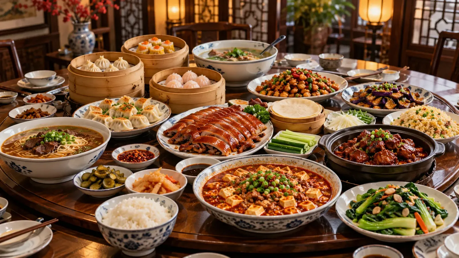 Hình minh họa các món ăn trong văn hóa ẩm thực Trung Quốc