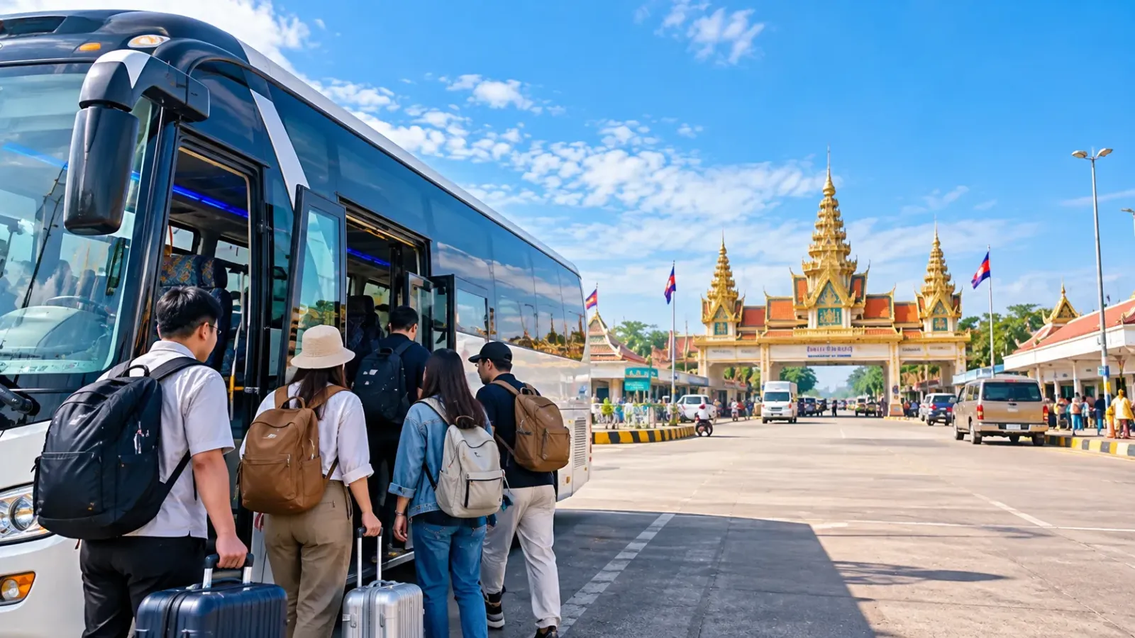 Hình minh họa phương tiện di chuyển trong chuyến du lịch Campuchia