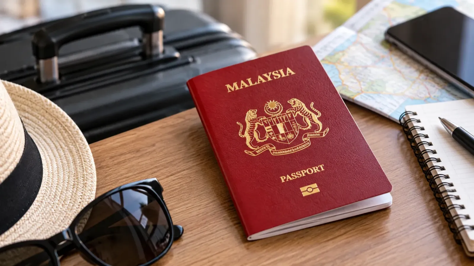 Hộ chiếu được chuẩn bị để kiểm tra thời hạn trước chuyến du lịch Malaysia