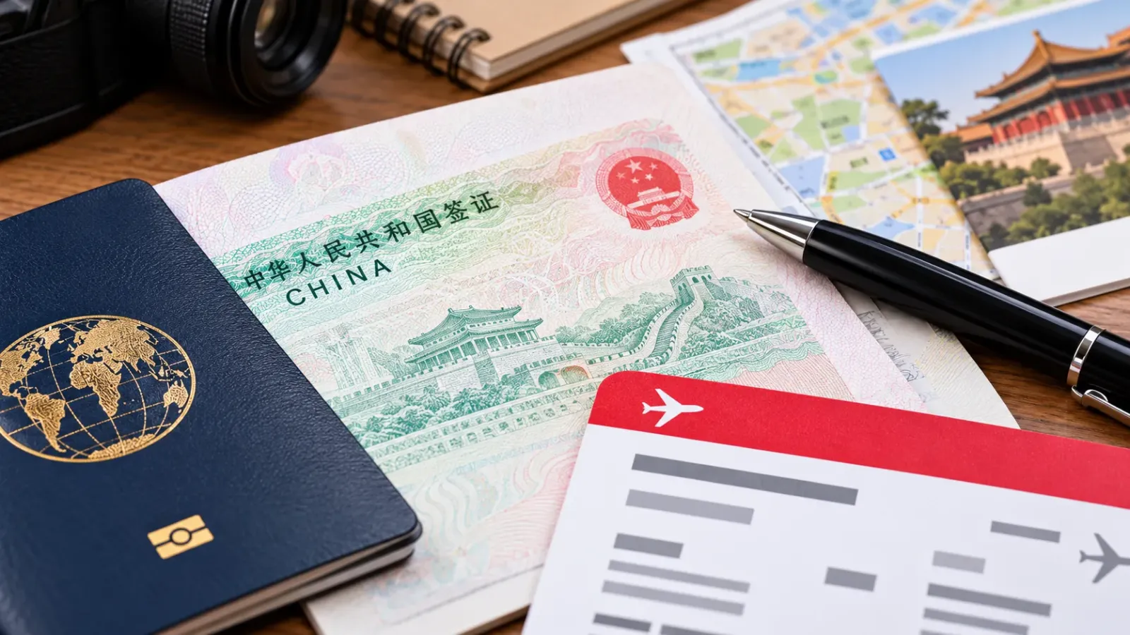 Hộ chiếu và giấy tờ minh họa việc chuẩn bị hồ sơ du lịch Trung Quốc tự túc