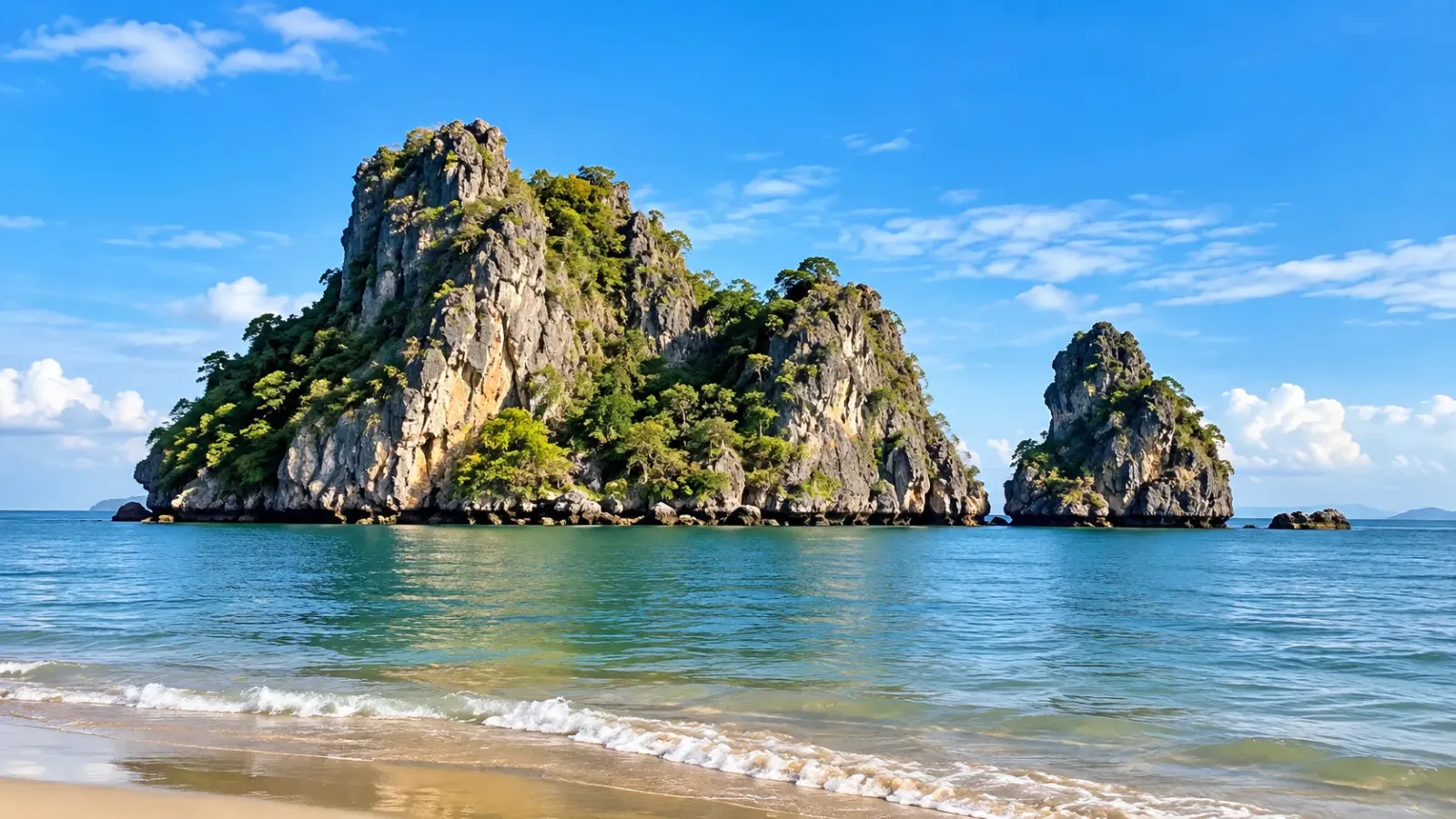 Hòn Phụ Tử ở xã Kiên Lương, gần Chùa Hang