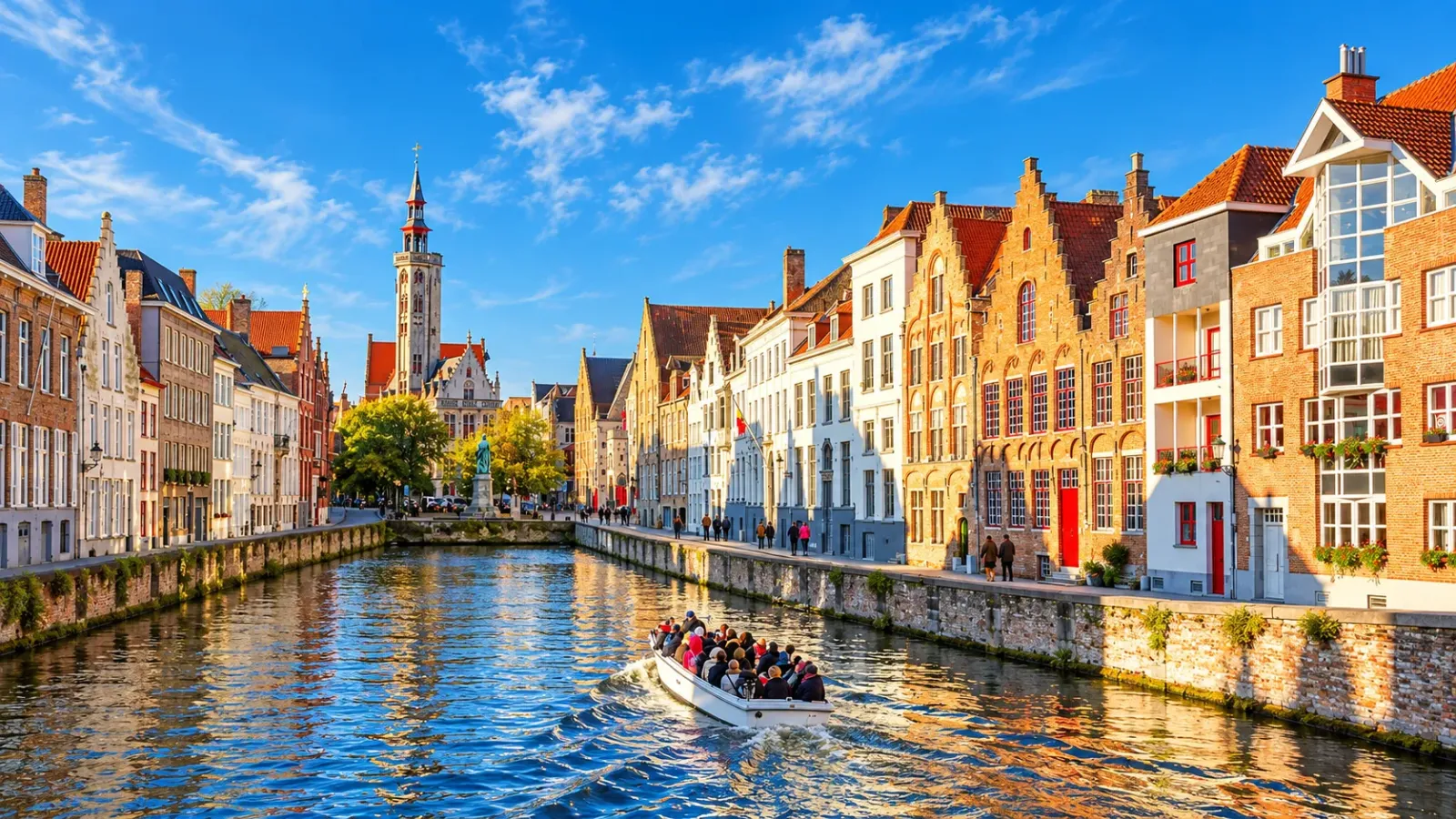 Kênh đào và kiến trúc phố cổ Bruges trong hành trình du lịch Bỉ