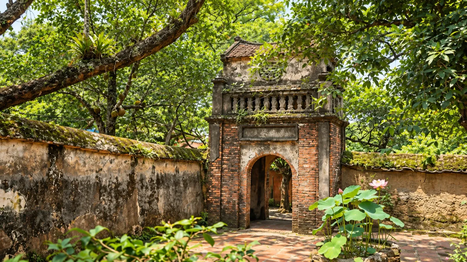 Không gian cổ kính của chùa Bổ Đà tại khu vực Vân Hà
