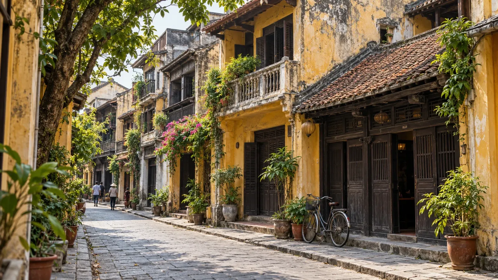 Không gian kiến trúc nhà cổ tại khu vực phố Mã Mây Hà Nội.