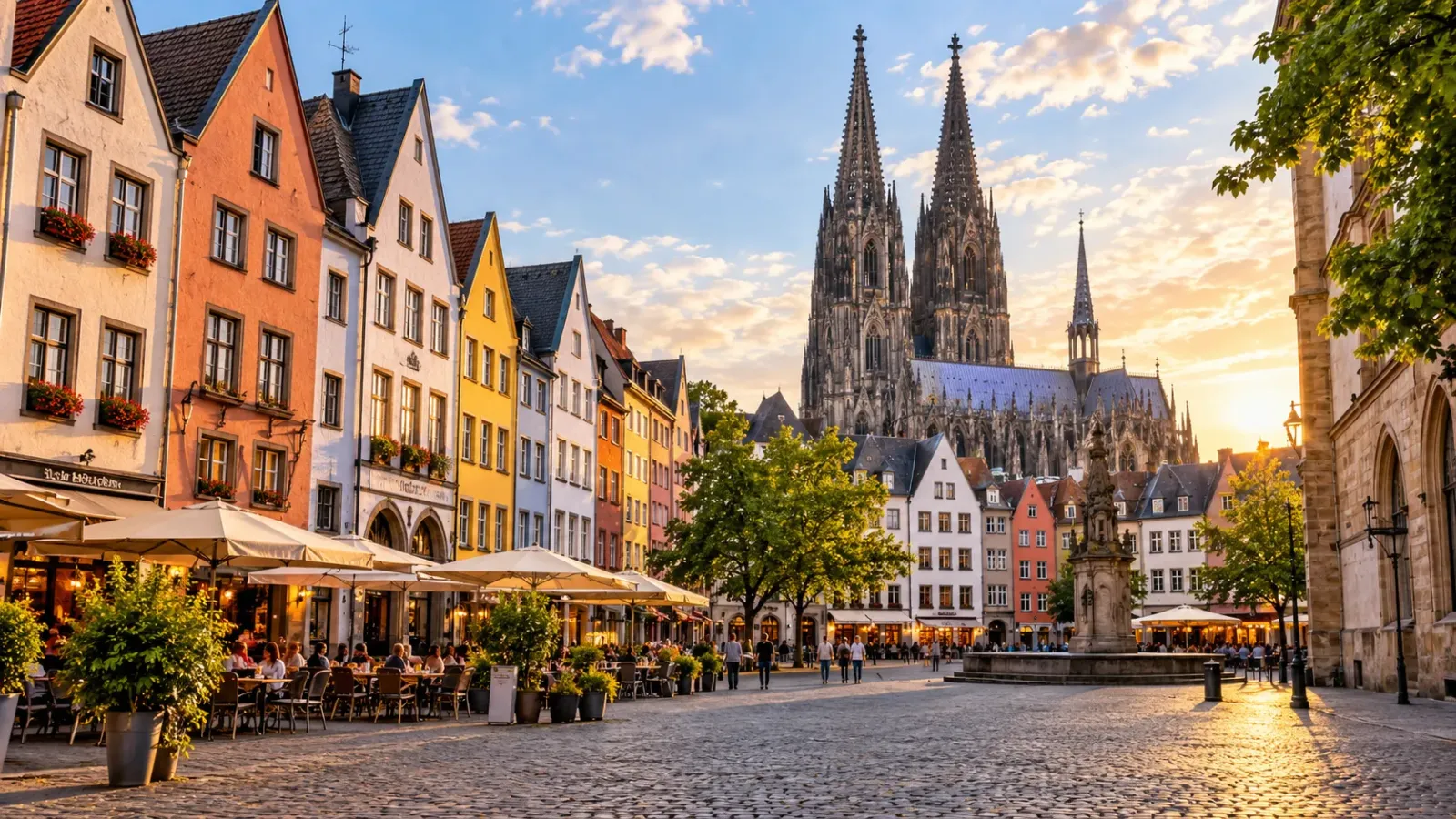 Không gian phố cổ Altstadt tại thành phố Cologne nước Đức