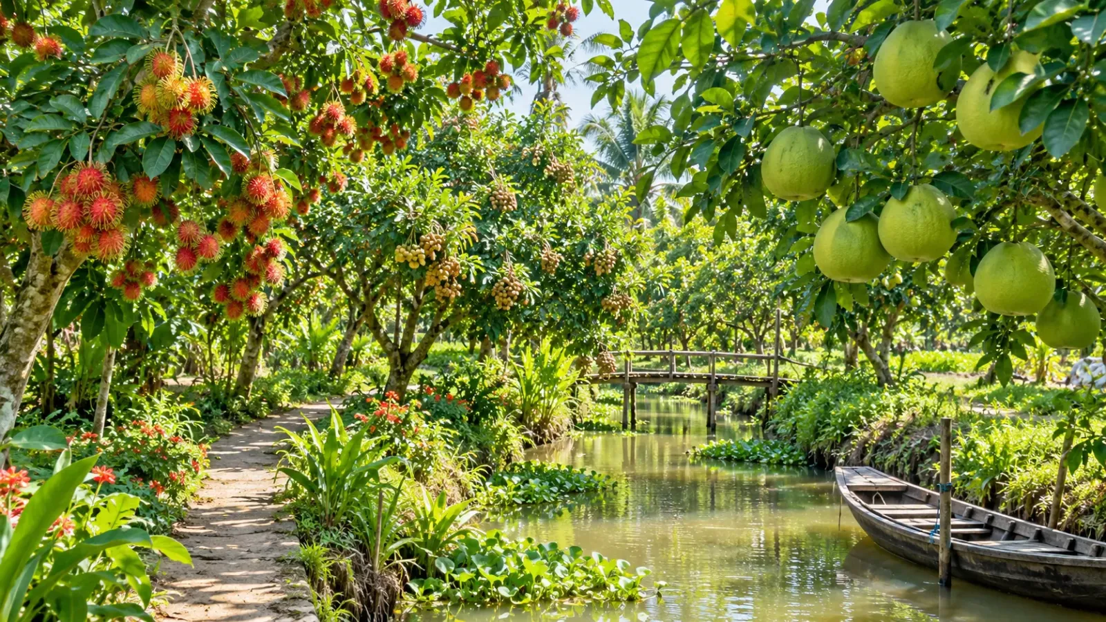 Không gian vườn cây ăn trái tại khu vực Cái Bè thuộc tỉnh Đồng Tháp