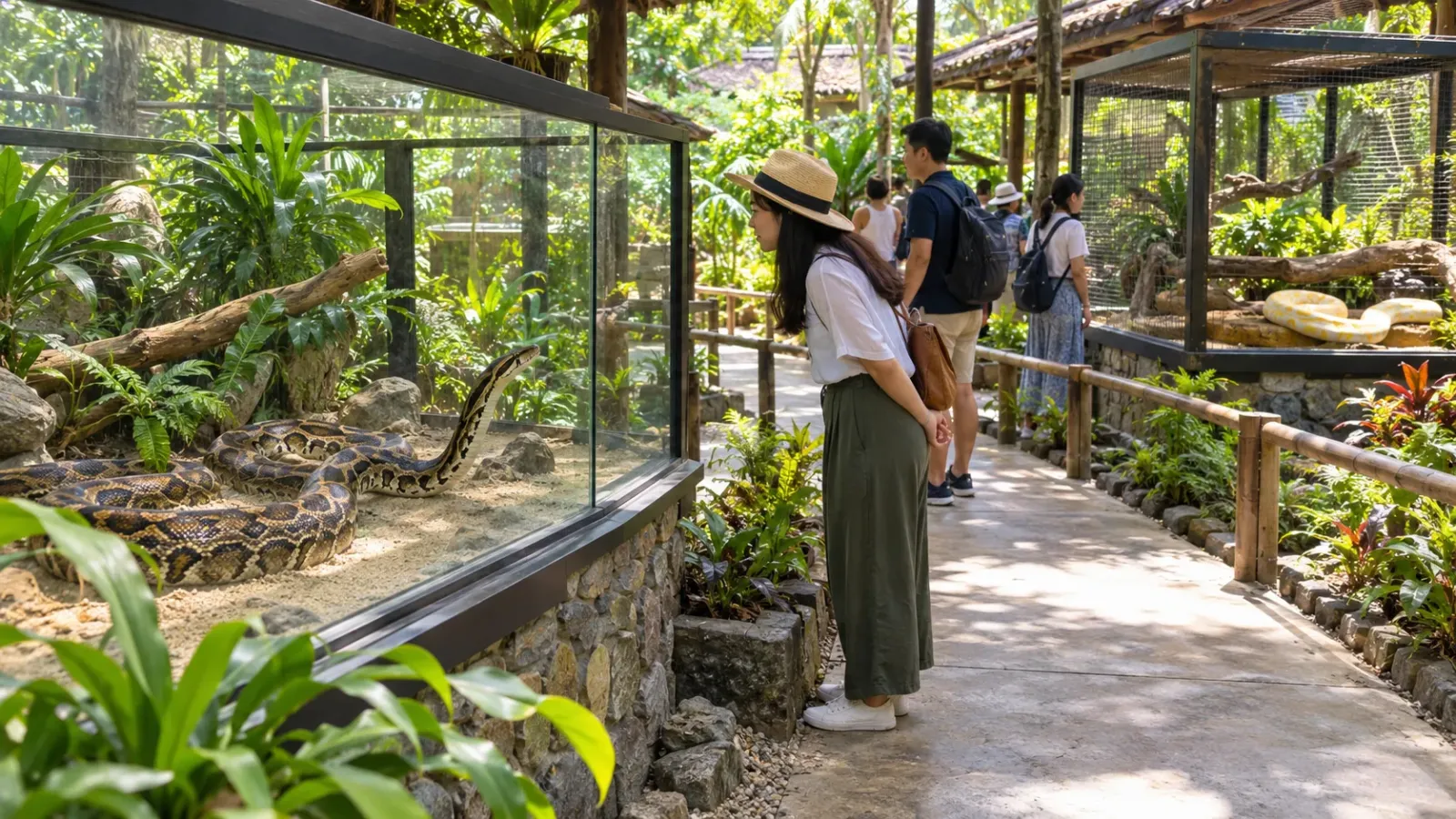 Khu tham quan và trưng bày các loài rắn tại Trại rắn Đồng Tâm tỉnh Đồng Tháp