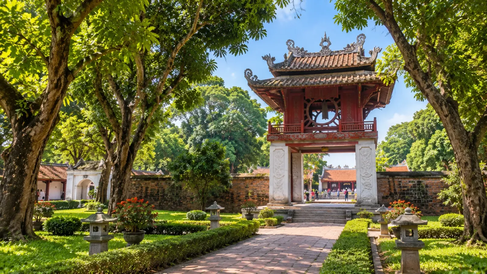 Khuê Văn Các và không gian kiến trúc trong di tích Văn Miếu Quốc Tử Giám Hà Nội.