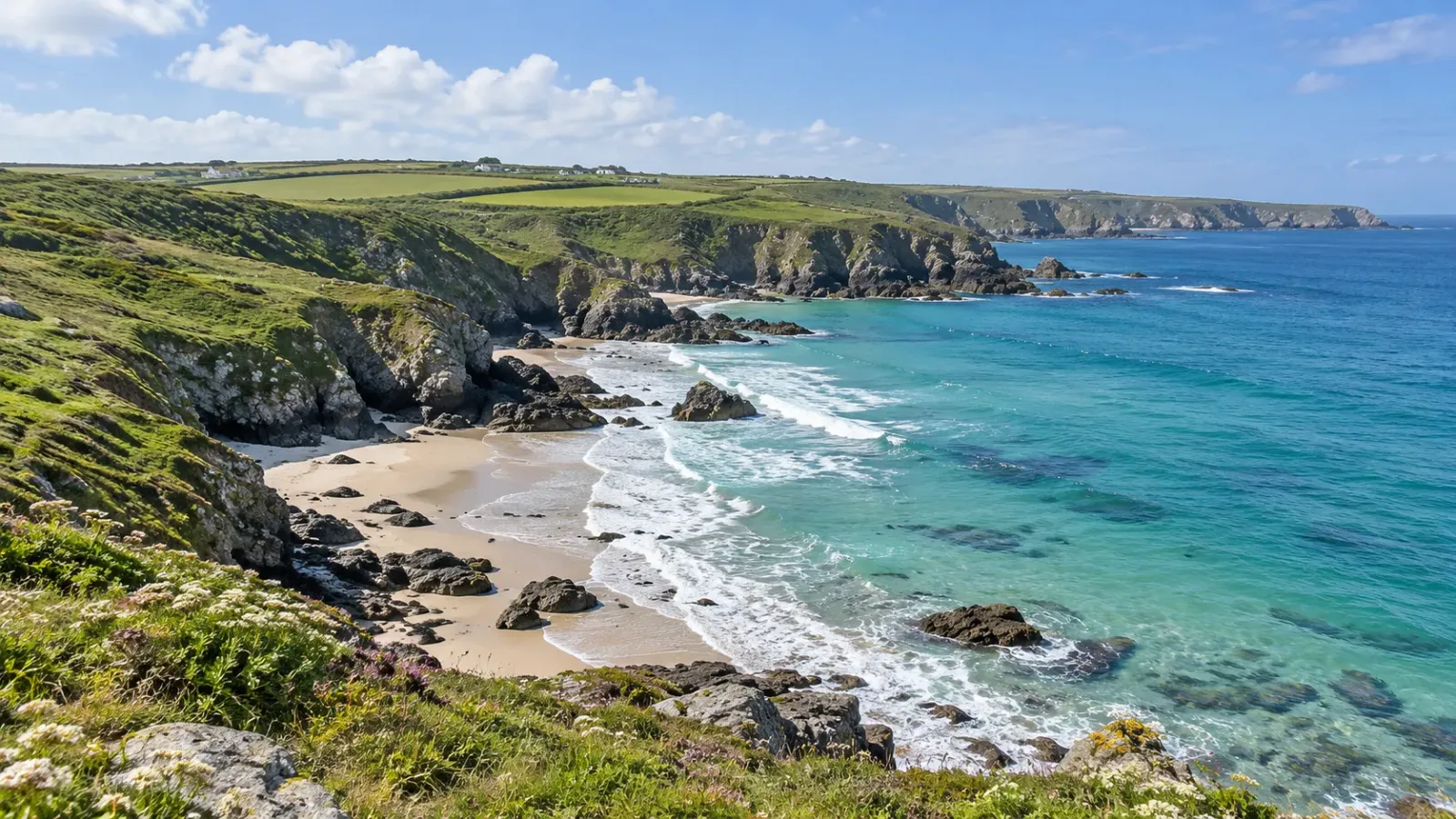 Khung cảnh bờ biển Cornwall ở miền Tây Nam nước Anh vào mùa hè