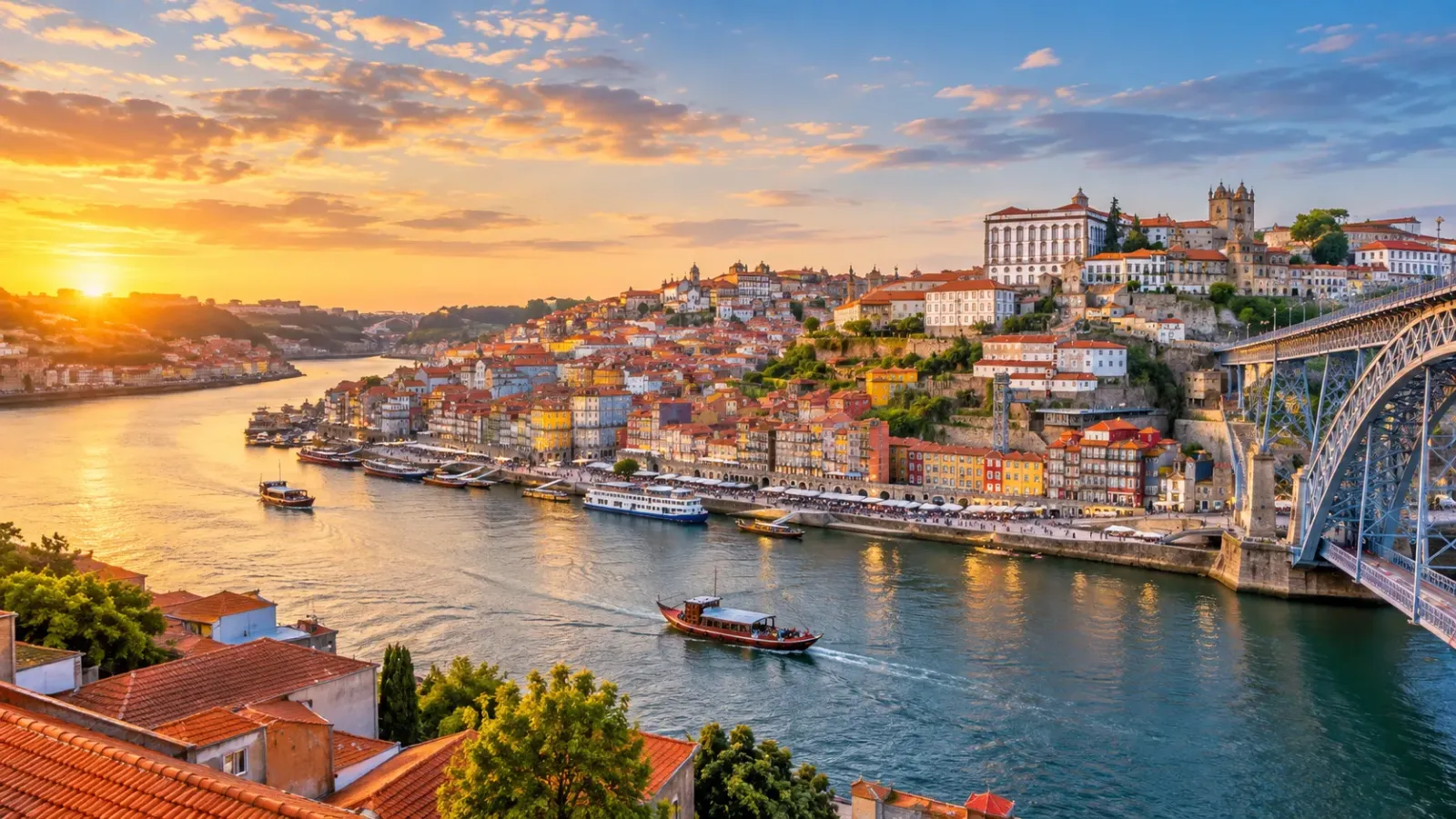 Cảnh quan thành phố Porto và những công trình ven sông Douro tại miền Bắc Bồ Đào Nha