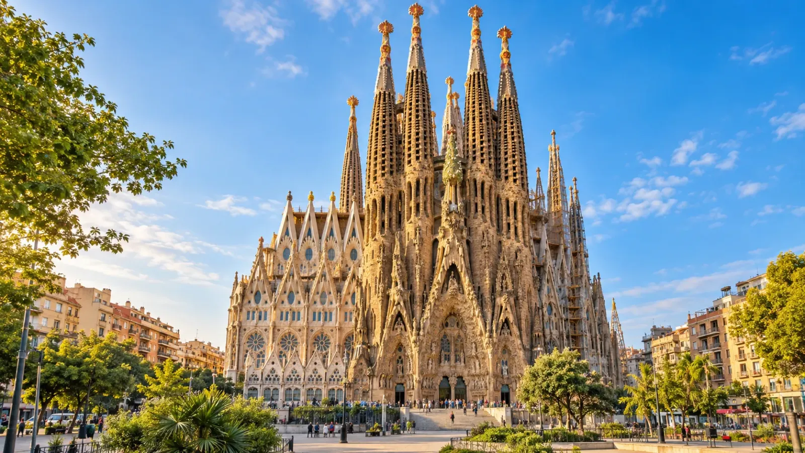 Kiến trúc các ngọn tháp của Vương cung thánh đường Sagrada Família tại Barcelona