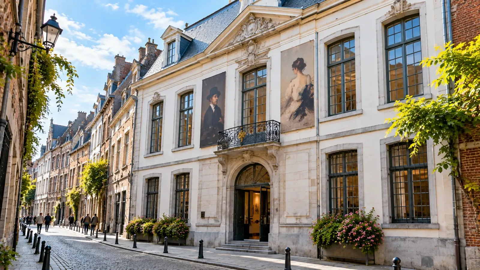 Mặt tiền Bảo tàng Félicien Rops trên phố Rue Fumal tại thành phố Namur