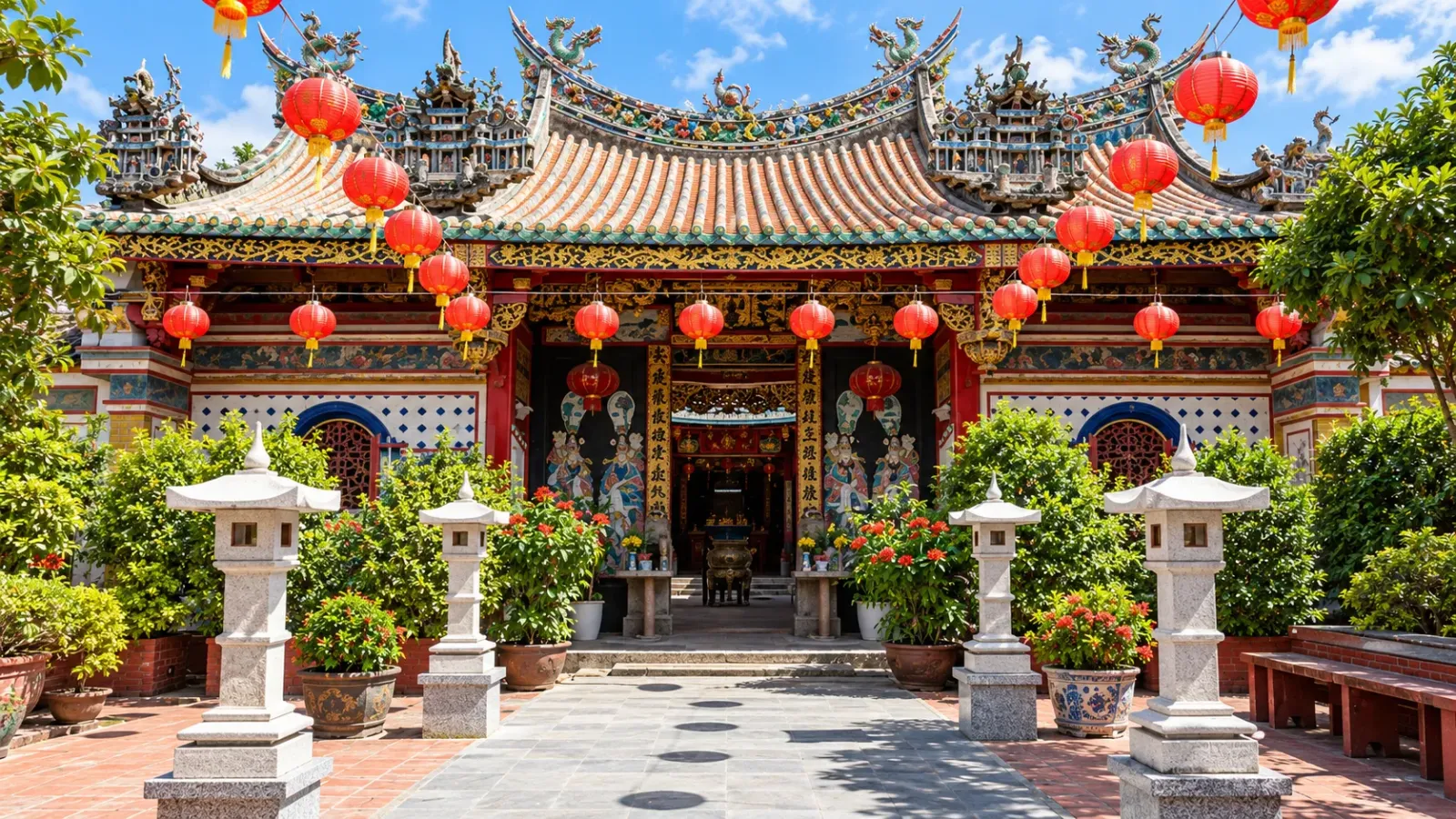 Kiến An Cung là công trình tín ngưỡng mang dấu ấn kiến trúc Hoa, phù hợp kết hợp trong hành trình tham quan Sa Đéc.