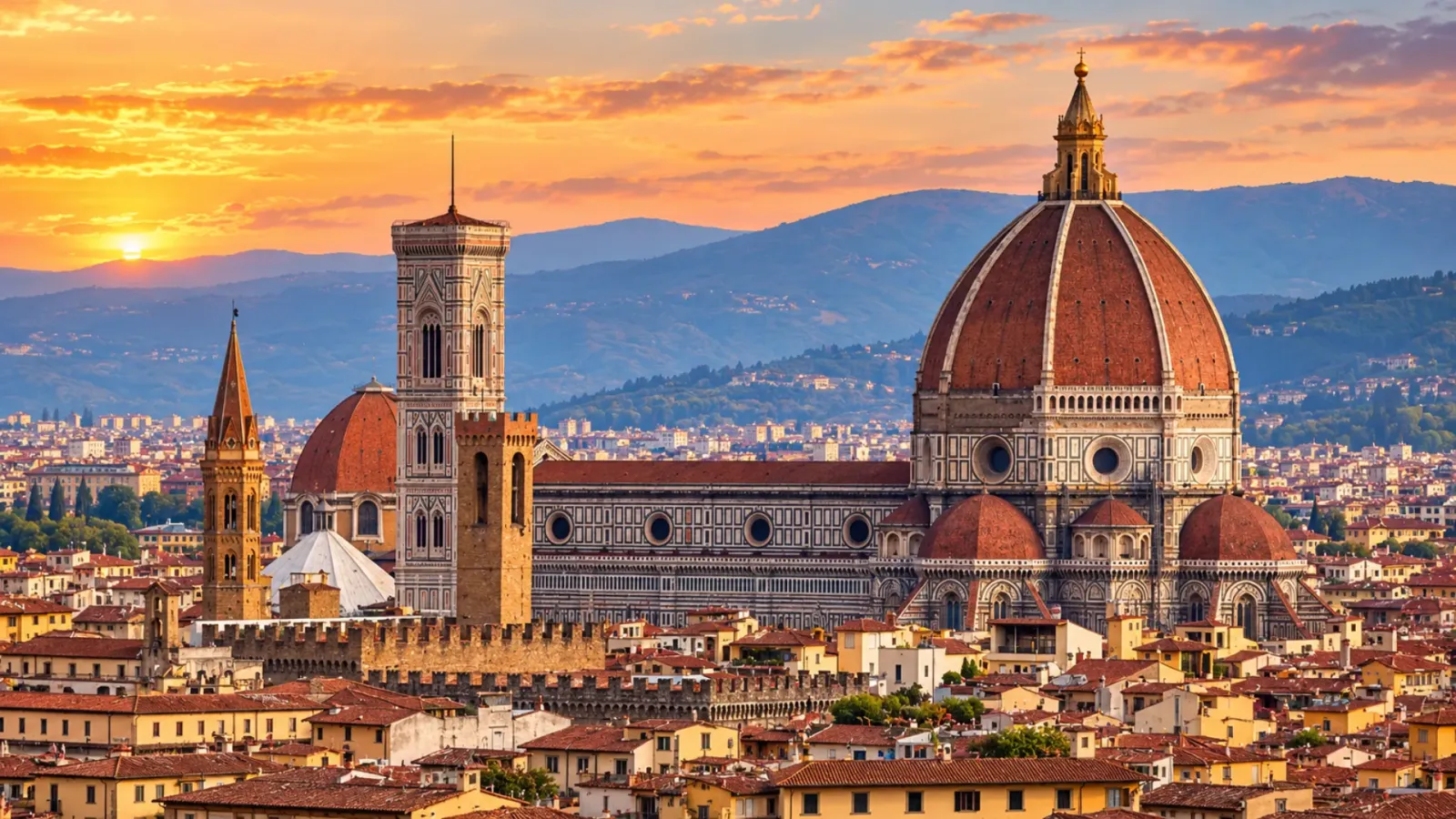 Nhà thờ Santa Maria del Fiore với mái vòm Brunelleschi tại Florence, Ý