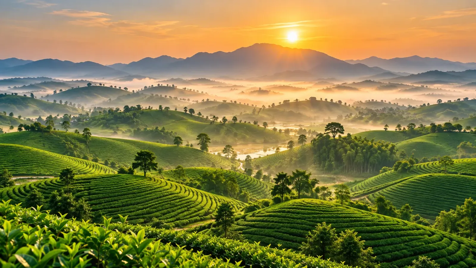 Những đồi chè xanh nối tiếp trên vùng trung du Phú Thọ