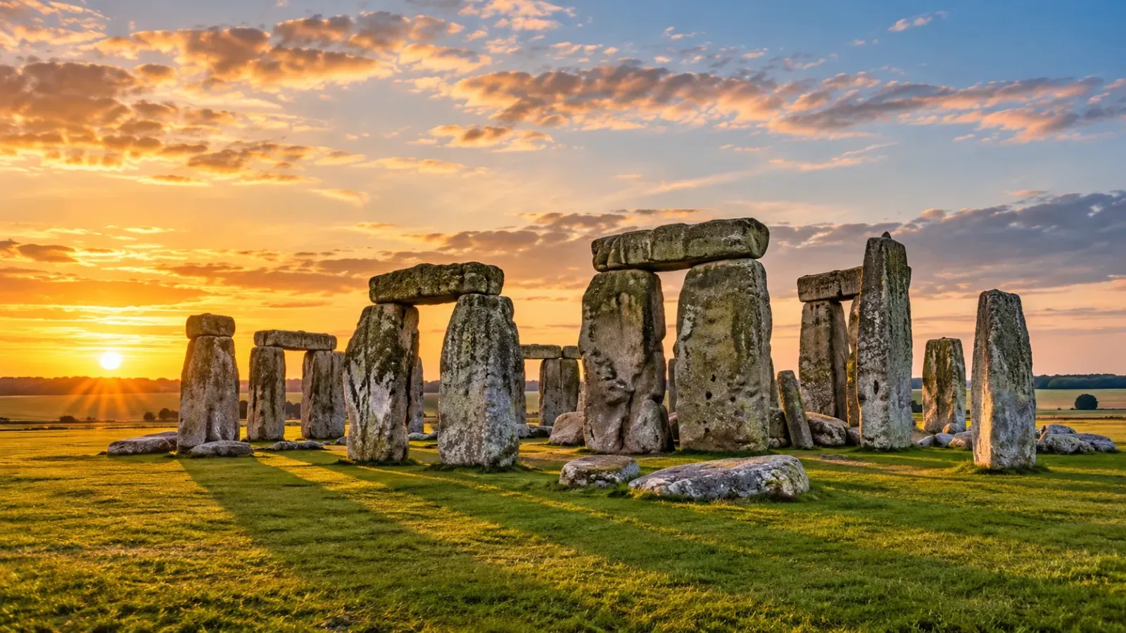 Những khối đá dựng đứng tại quần thể di tích tiền sử Stonehenge ở Wiltshire