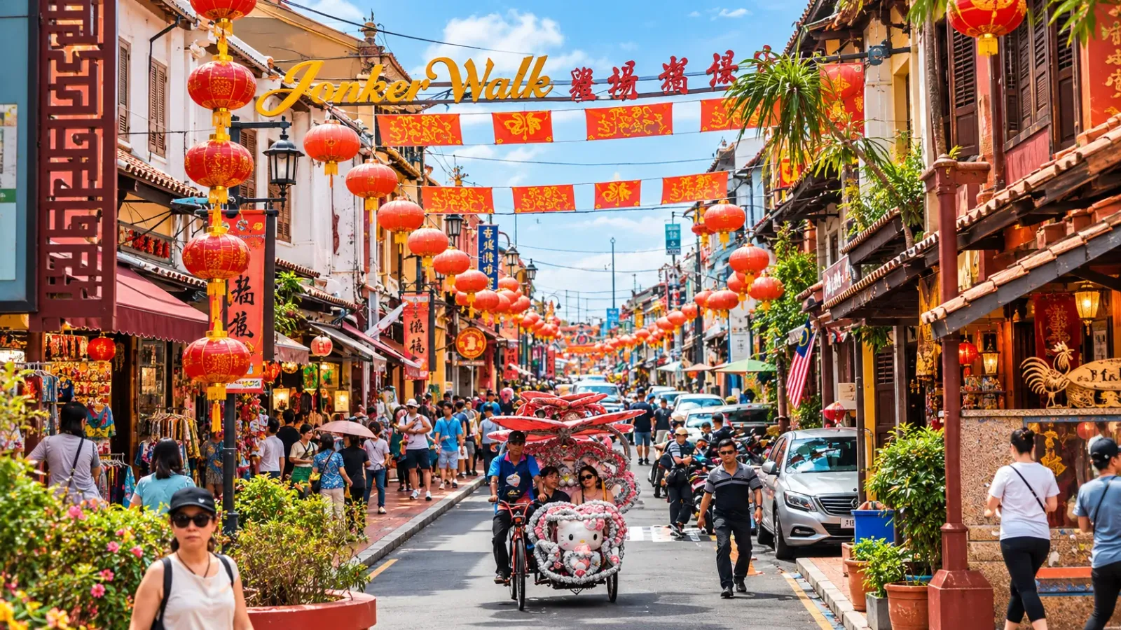 Phố Jonker Walk tại khu phố cổ Melaka Malaysia