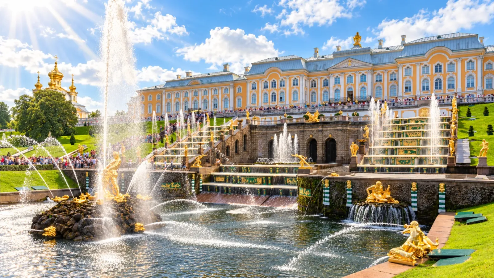 Quần thể cung điện Peterhof và hệ thống đài phun nước tại Saint Petersburg, Nga