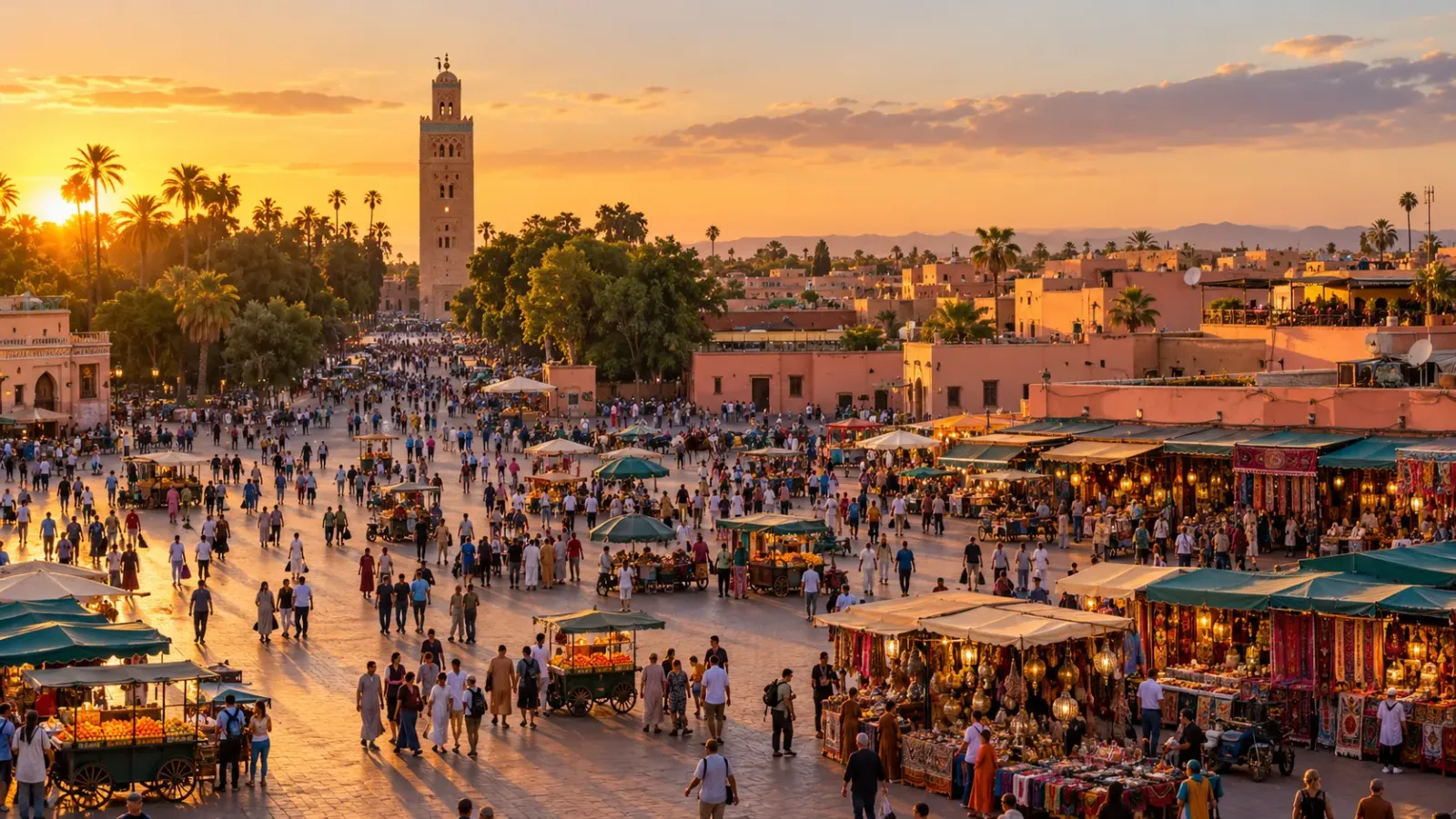 Quảng trường Jemaa el-Fna và không gian đô thị Marrakech tại Maroc
