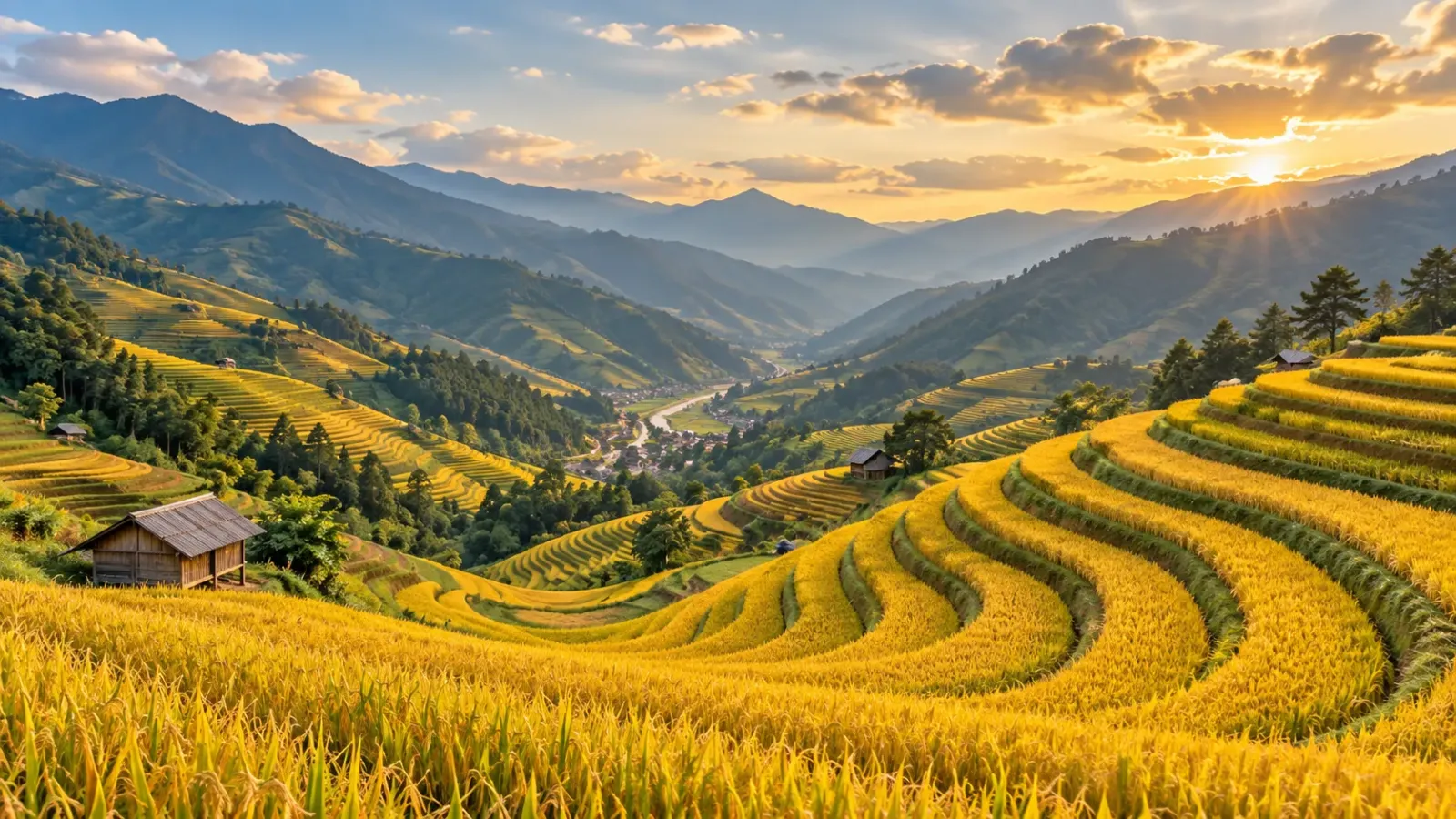 Ruộng bậc thang Mù Cang Chải vào mùa lúa chín