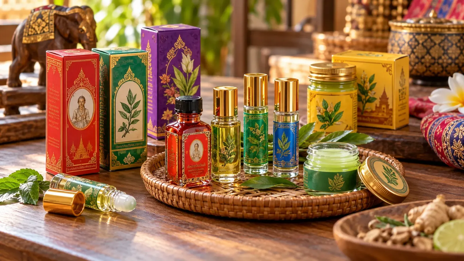 Sản phẩm dầu gió Thái Lan được giới thiệu làm quà lưu niệm